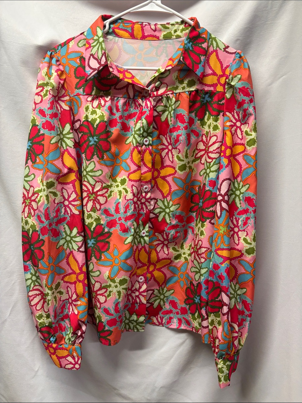SHEIN Floral Button-Front Women’s Blouse in Multi-Color